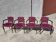 Set of 4 bridge armchairs 1950 in purple fabric