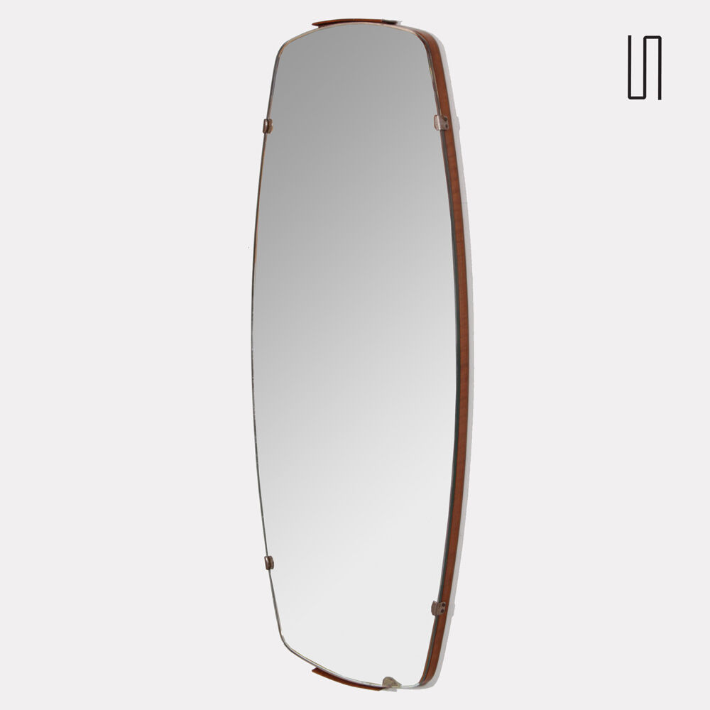Vintage wooden mirror from the 1960s