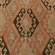 Turkish Vintage Kilim Rug: Shades Of Red Brown Handmade Wool Rug 160x417Cm