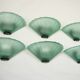 Set of six De Majo sconces in thick green murano glass. Italy 1980s