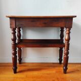 Antique solid walnut console serving trolley