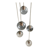 1960s 5-globe cascade chandelier by RAAK