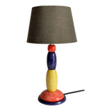 ALABASTER STONE LAMP Blue, Yellow and Red 80s