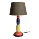 ALABASTER STONE LAMP Blue, Yellow and Red 80s