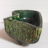 Vintage free-form tripod ceramic cactus planter