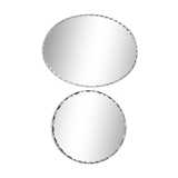 Duo of beveled mirror trays 50s