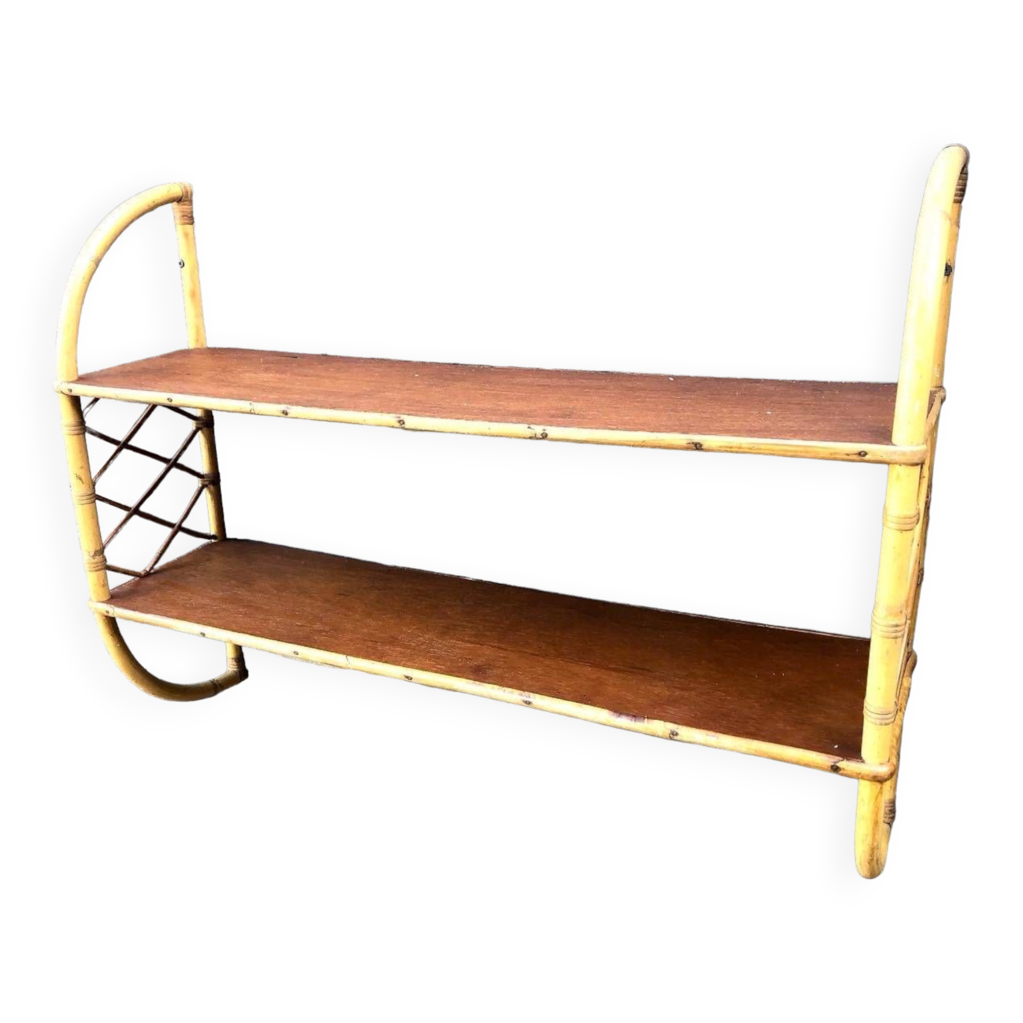 Rattan “arc” shelf