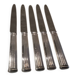 5 silver-plated table knives by Christofle, Triade pattern