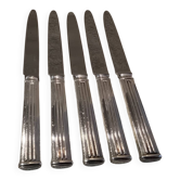 5 silver-plated table knives by Christofle, Triade pattern