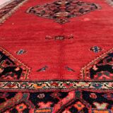 Tapis persan Hamadan vintage fait main, 136 cm x 210 cm, années 1960