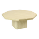 Vintage Octagonal Travertine Coffee Table 70s Design Italian