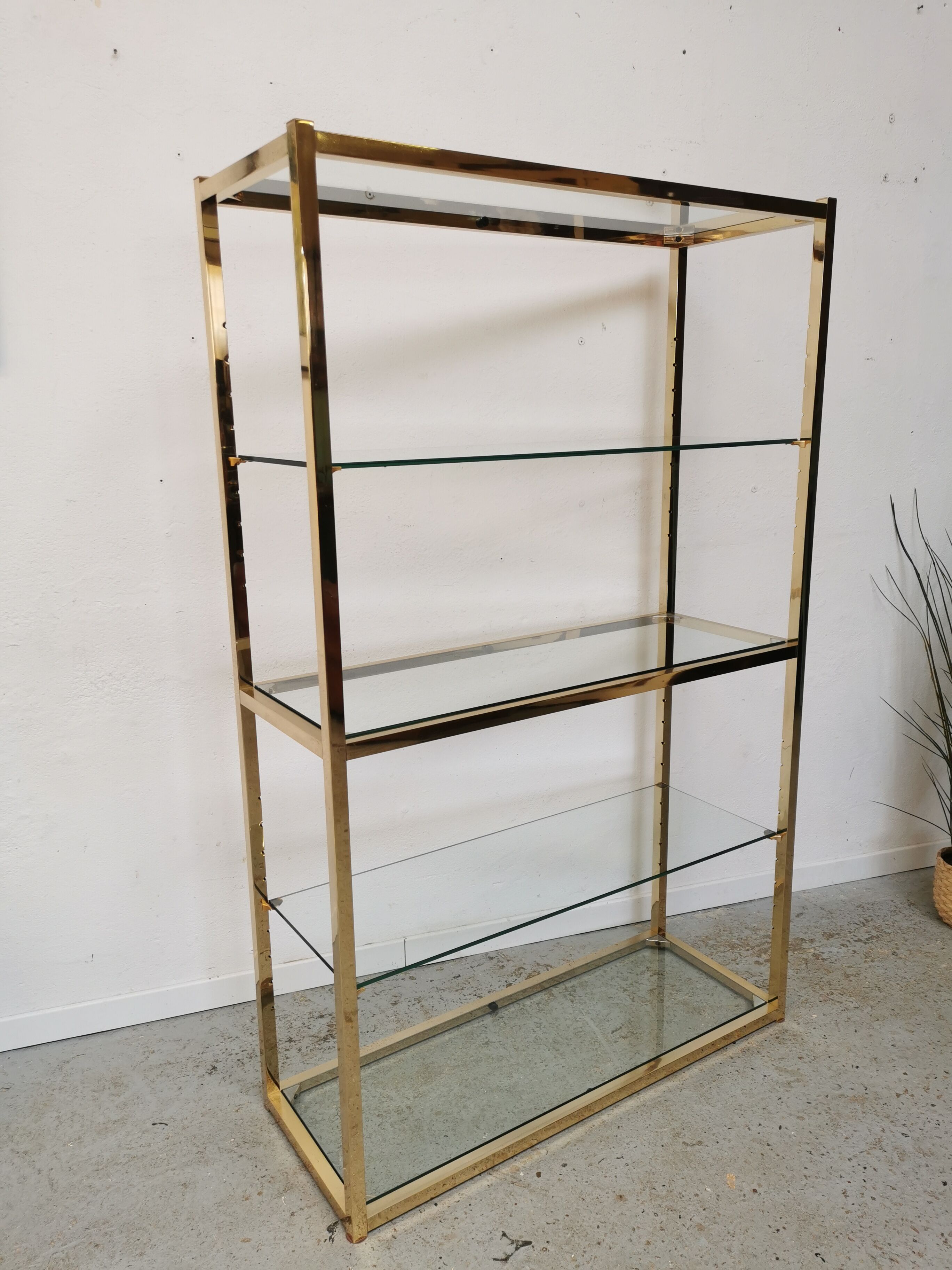 Shelf vintage brass gilded design 1970