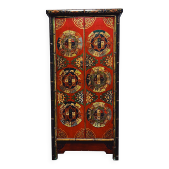 Traditional Mongolian Hand-painted Cabinet