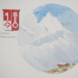 René LEVERD: Switzerland, Brüning Pass, Original signed watercolor