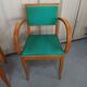 Lot 5 armchairs bridge skai and wood - red green