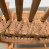 Mid-century German rattan rocking chair from Deutschen Werkstätten Hellerau, 1960s.