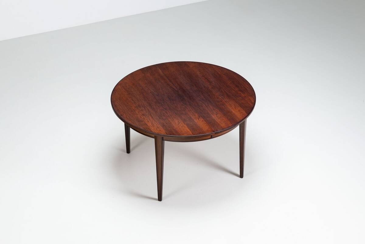 Gunni Omann large dining table in rosewood Omann Jun Denmark 1960