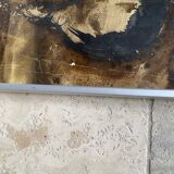 Painting 1972 under glass, metal frame