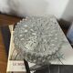 Small round wall light ceiling fixture in vintage moulded glass from the 1970s 1980s.