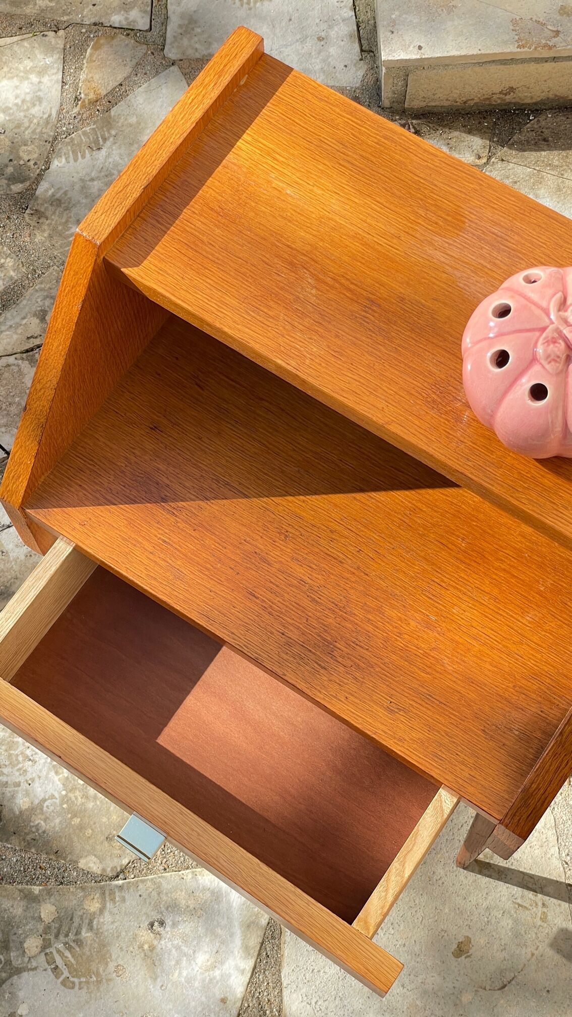 Table de chevet pieds compas vintage