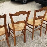 4 chairs rustic straw