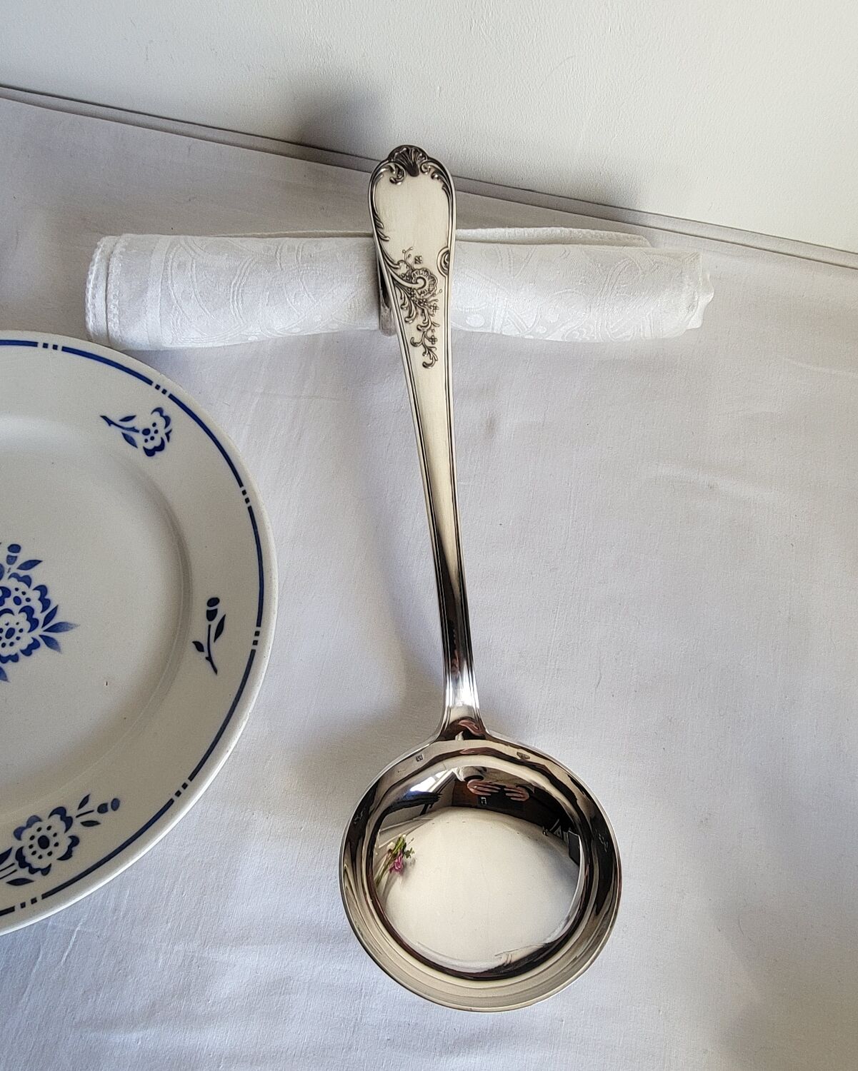Silver-plated soup ladle by the silversmith Guildart