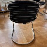 Vintage oval marble dining table by Michel Charron 1970 (possibility of selling it with 6