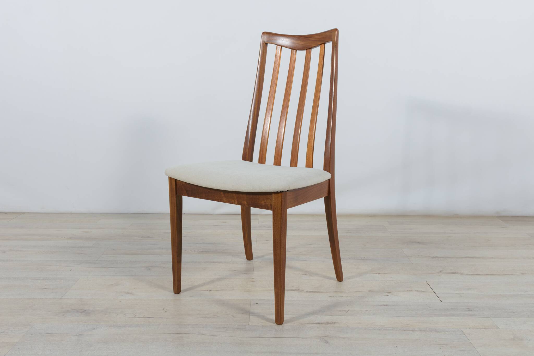 Mid-century teak and fabric dining chairs by Leslie Dandy for G-Plan, 1960s, set of 8