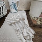 6 silver metal forks