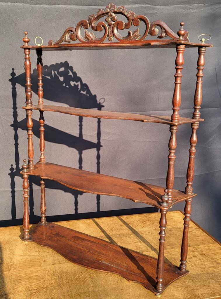 19th century molded mahogany wall shelf Louis-Philippe