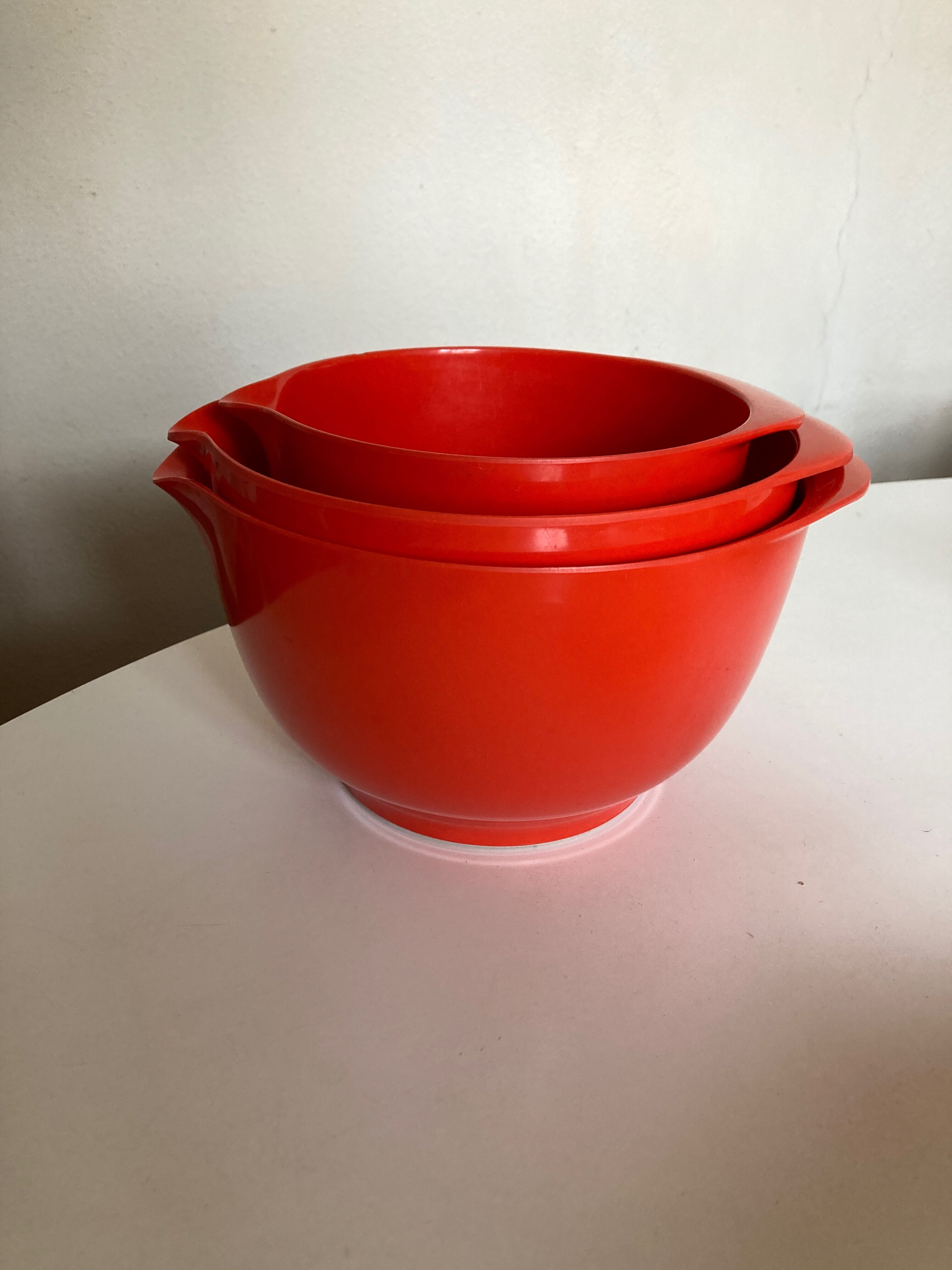 Set of 3 pull-out salad bowls Rosti Denmark Scandinavian design 1970