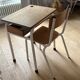 Antique school desk with chair