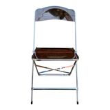 6 chaises pliantes en Plexiglas fumé et métal chrome Chaisor 1970