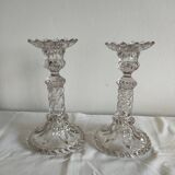 Pair of crystal candlesticks