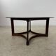 Ancienne table basse en palissandre et plateau de verre design Ingmar Relling pour Westnofa vintag annees 70