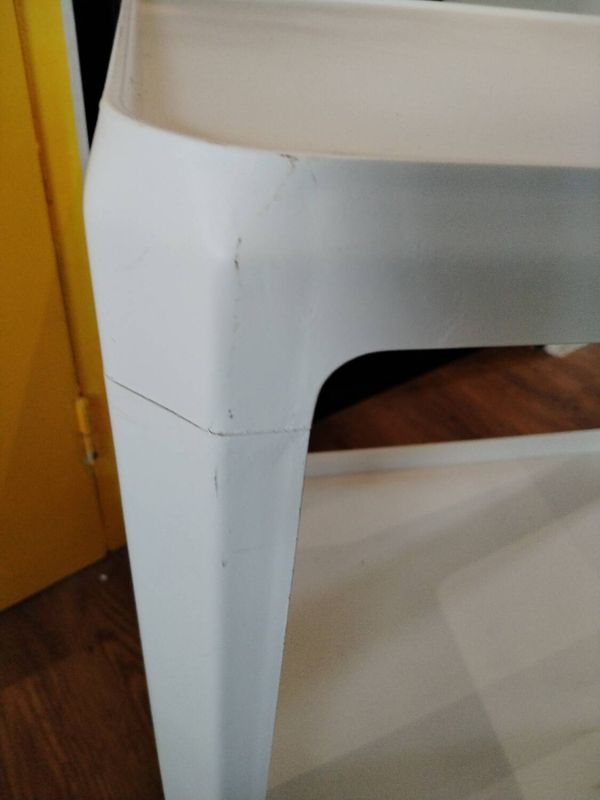 Chariot de bar blanc vintage par Alberto Rosselli pour Kartell, 1970 Italie
