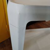 Vintage white bar cart by Alberto Rosselli for Kartell, 1970s Italy