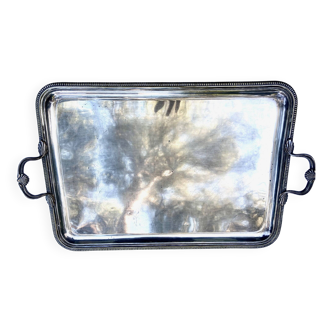 plateau métal argenté