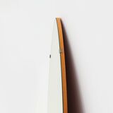 Miroir triangulaire organique vintage avec dos en bois, Belgique années 1960