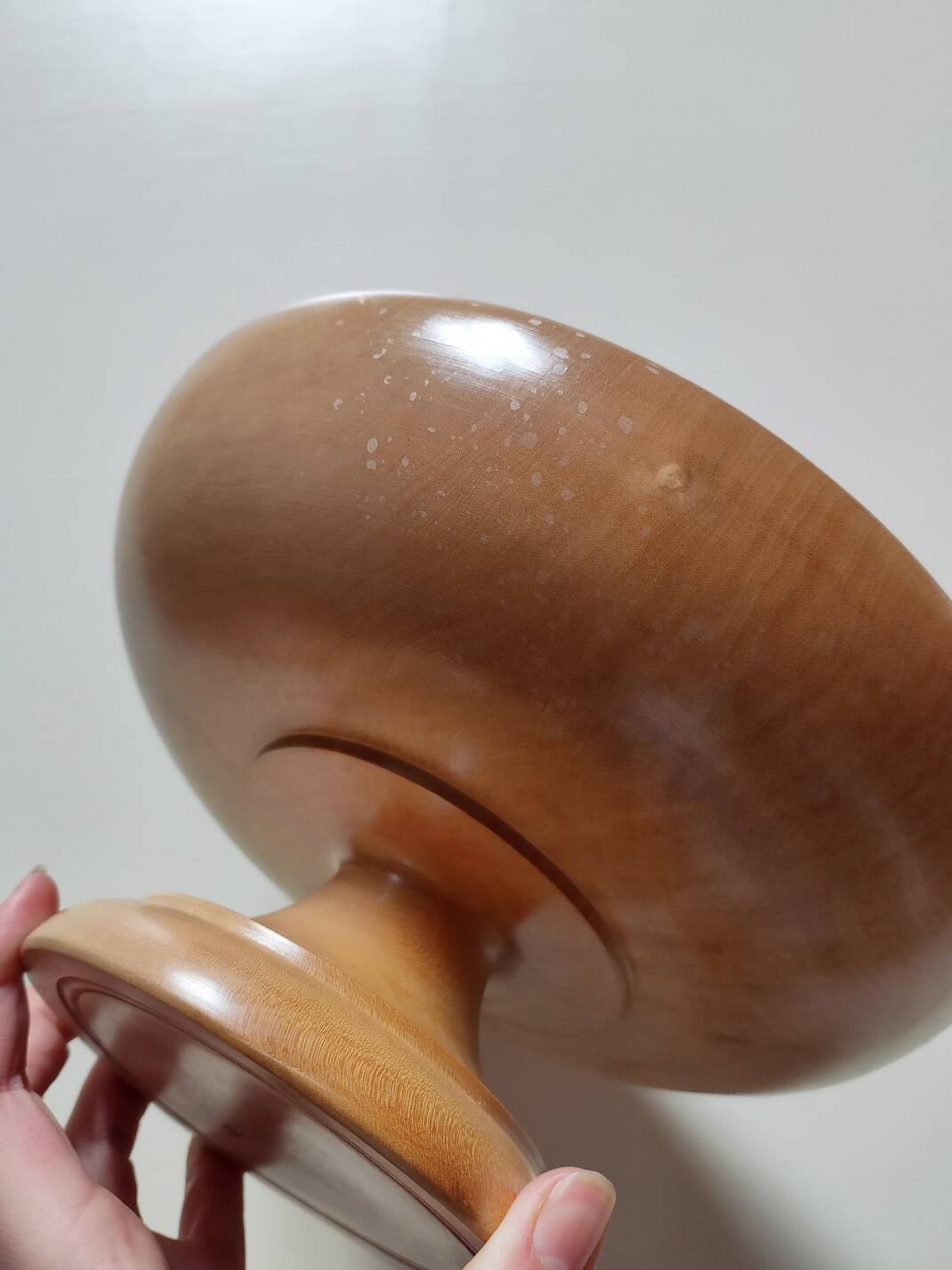 Compotier/coupe à pied bois tourné vintage