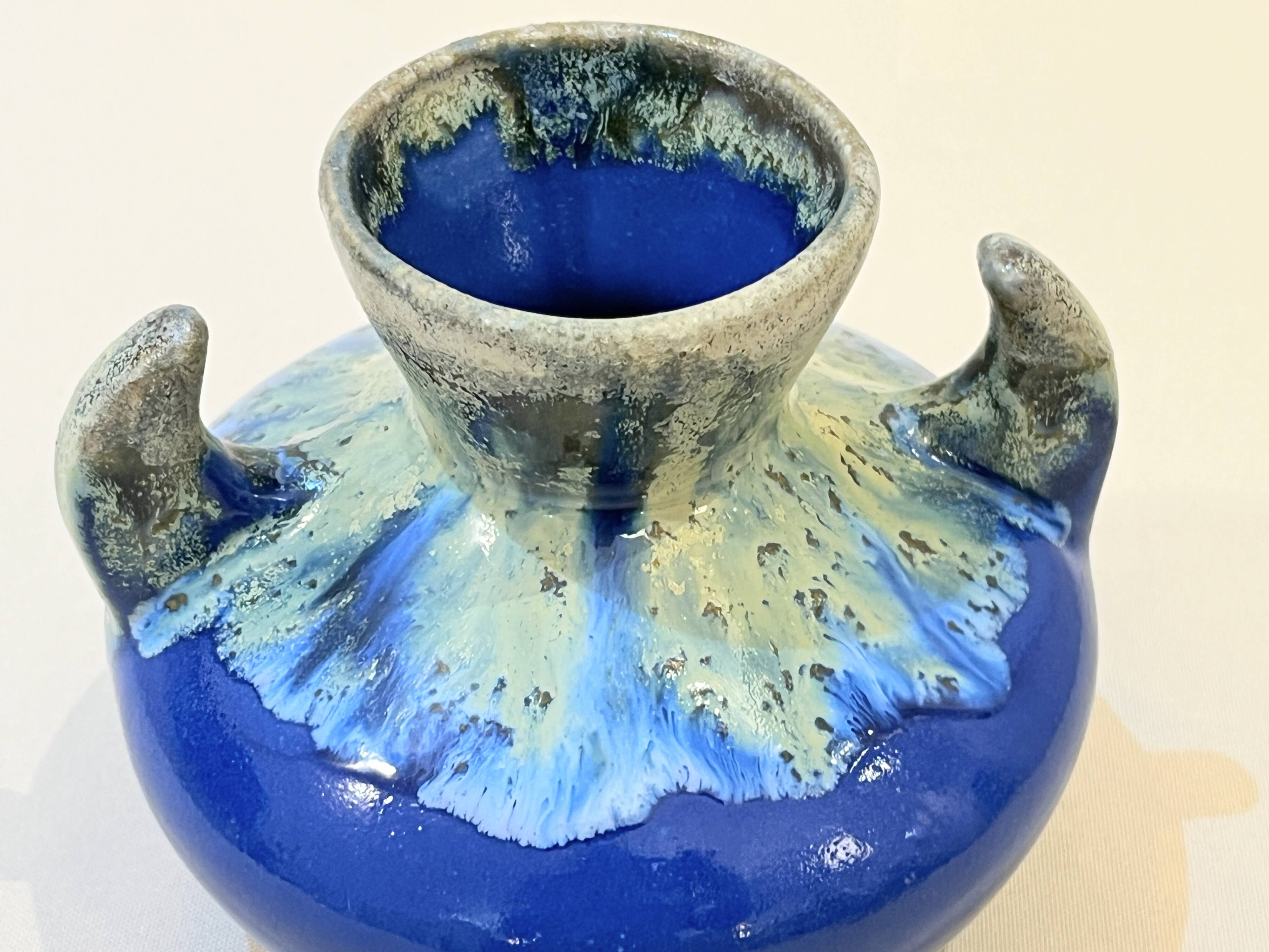 Vase with handles vintage alpho art deco ceramic alphonse mouton vintage