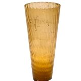 Large conical vase in opaque and wavy glass 20th century