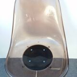 Pair of designer altuglas chairs, chrome base, vintage 1970