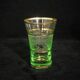 Art deco liqueur service in light green frosted glass
