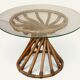 Bamboo and glass table by Bernard Govin – Eguizier edition, 1970