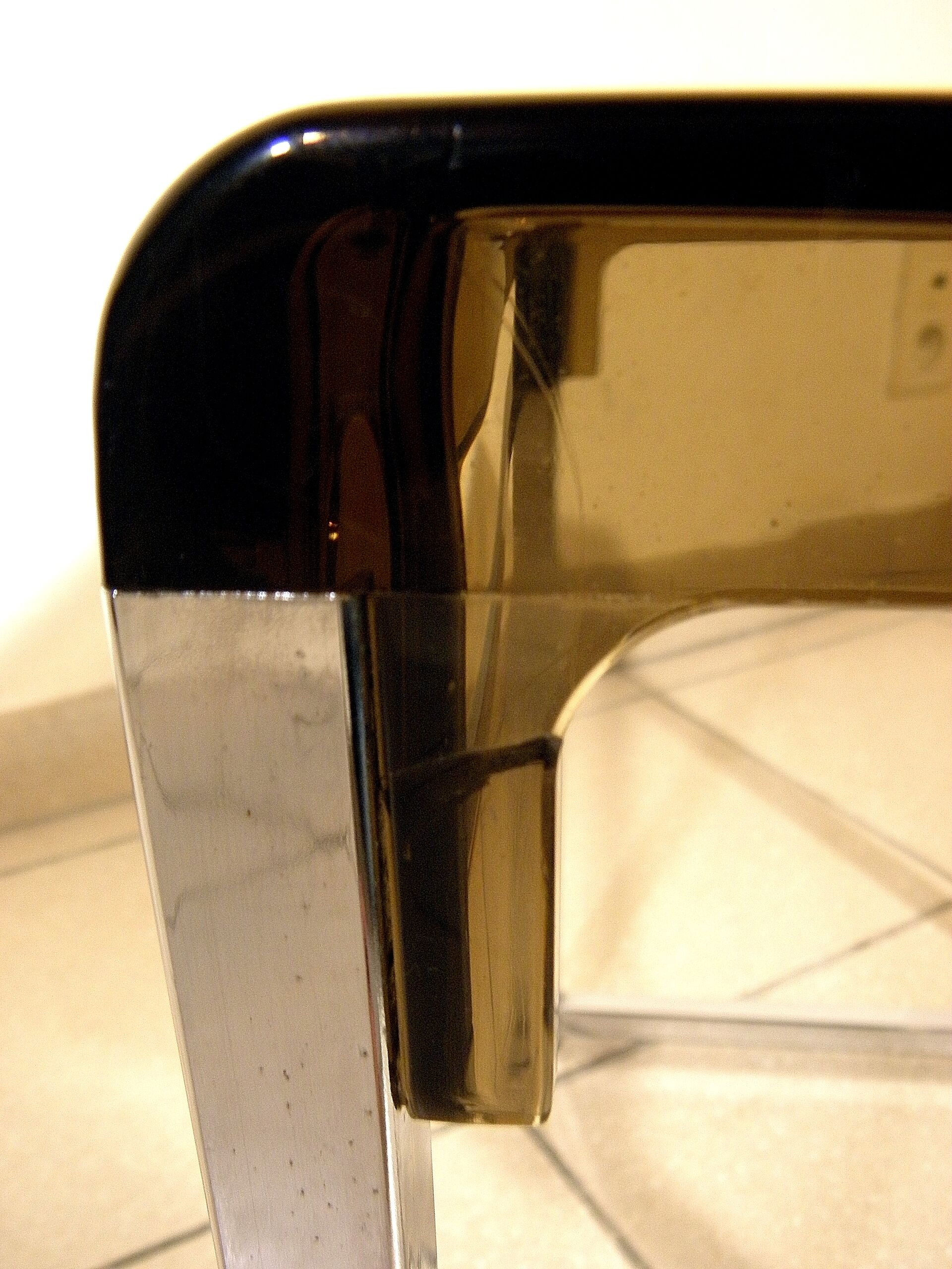 Plexiglas and chrome 1970 coffee table