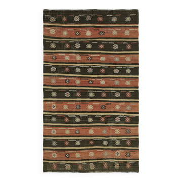 Turkish Handmade Vintage Anatolian Kilim 188 cm x 314 cm