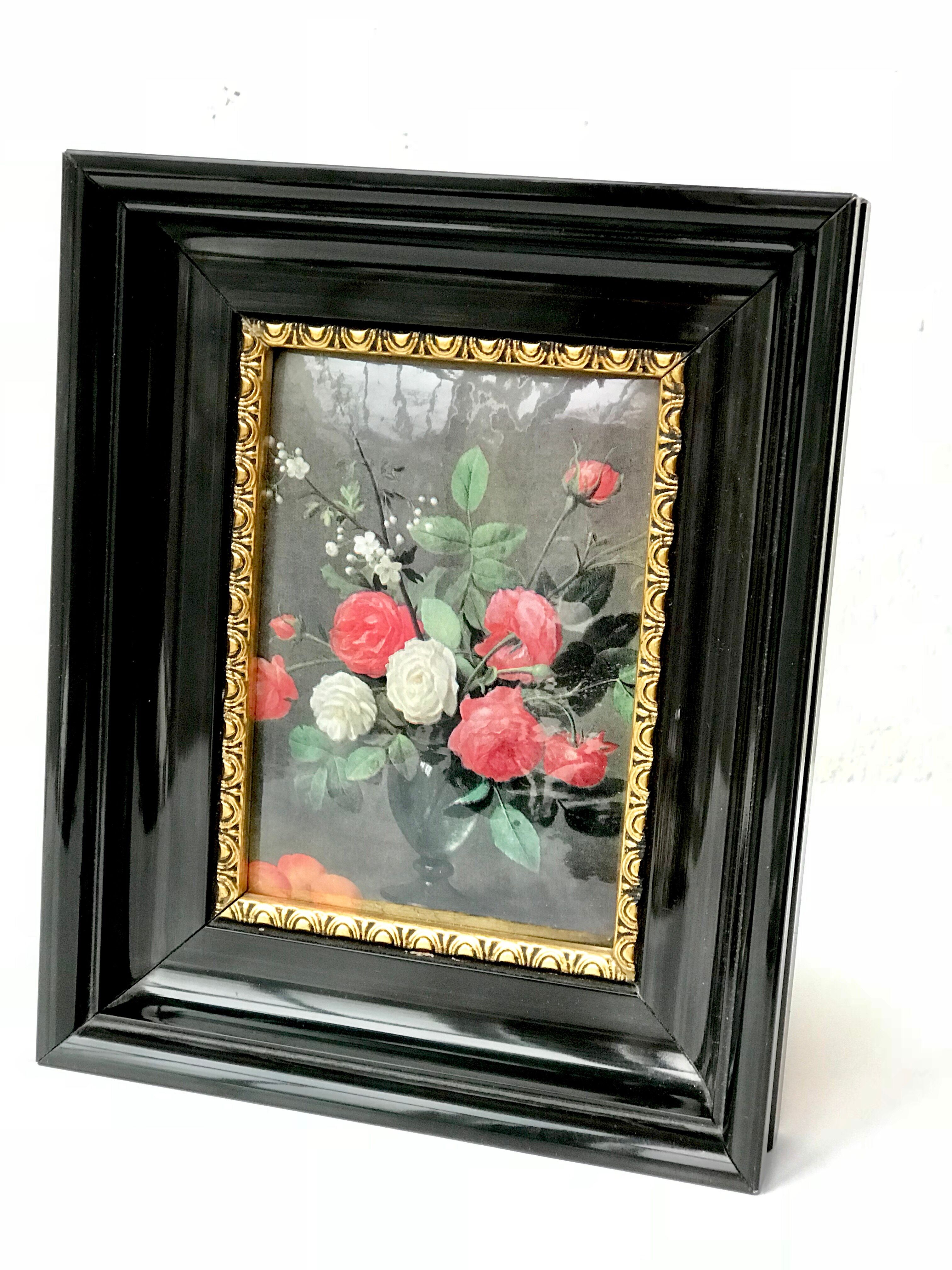 Table Van Es flower bouquet in emaux plate Helca