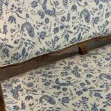 Louis XV bench in carved wood with oak patina, 18th century