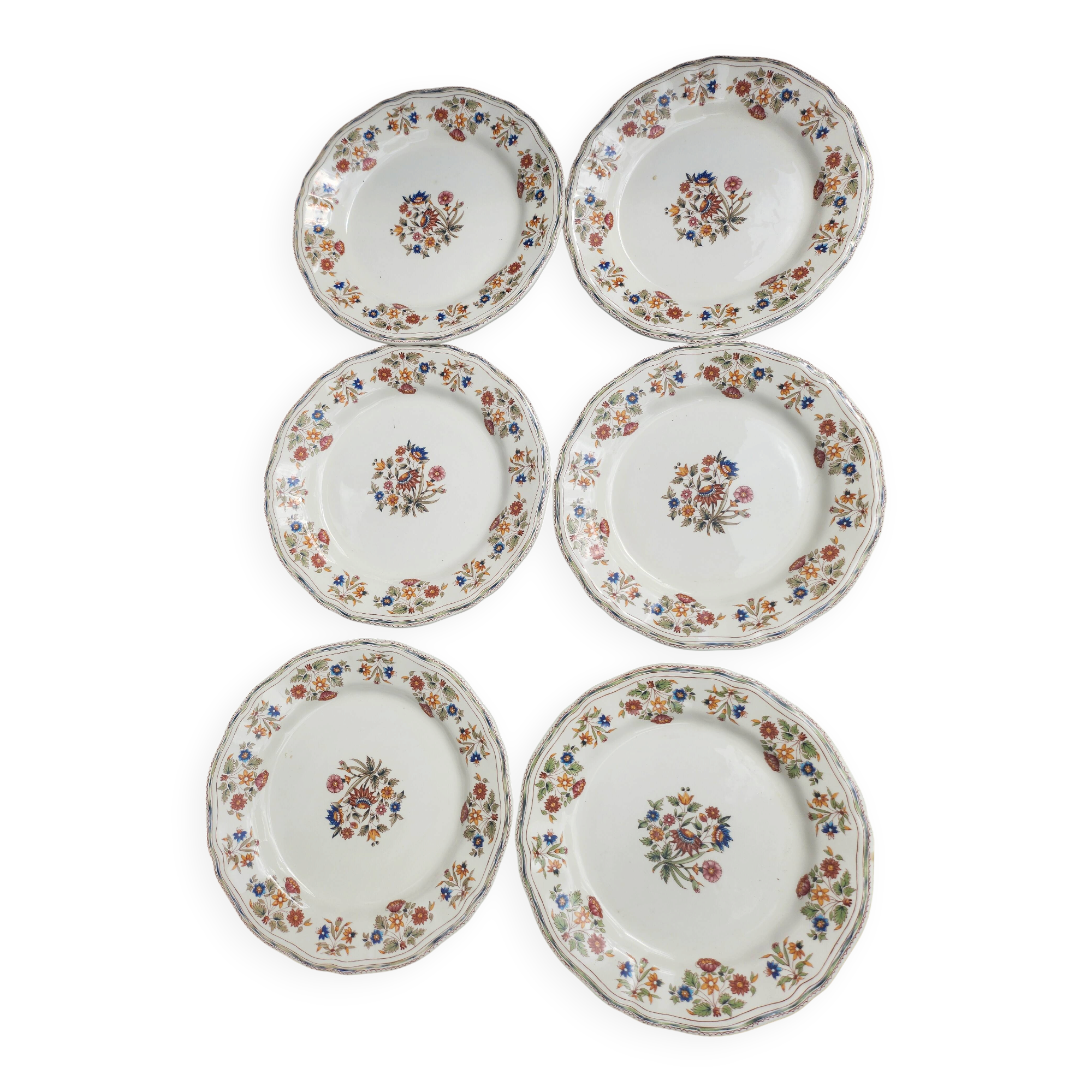 6 flat plates Gien